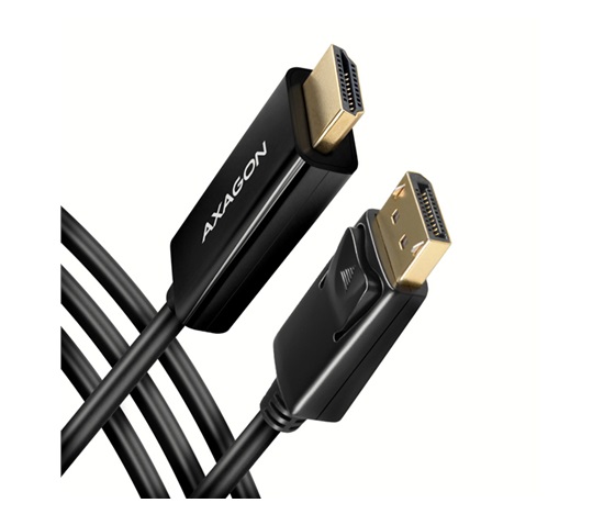 BAZAR - AXAGON RVD-HI14C2, DisplayPort -> HDMI 1.4 redukce / kabel 1.8m, 4K/30Hz - Poškozený obal (Komplet)