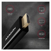 BAZAR - AXAGON RVD-HI14C2, DisplayPort -> HDMI 1.4 redukce / kabel 1.8m, 4K/30Hz - Poškozený obal (Komplet)