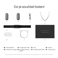 PLAUD Note Pin S Black - AI hlasový záznamník + náramek a šňůrka na krk