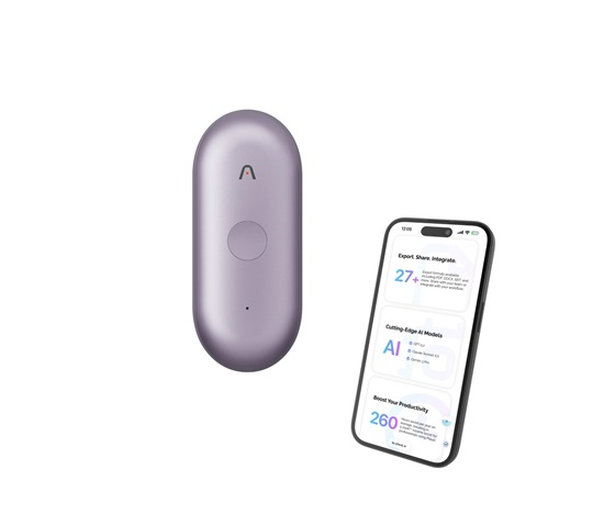 PLAUD Note Pin S Purple - AI hlasový záznamník + náramek a šňůrka na krk