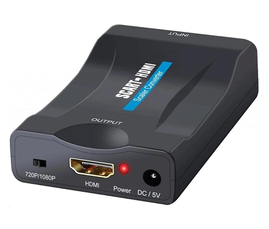 BAZAR - WG - Audio video konvertor SCART na HDMI, černá - Poškozený obal (Komplet)