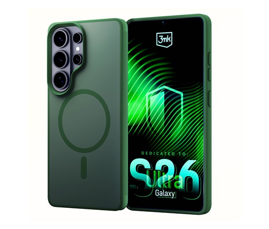 3mk ochranný kryt Smoke MagCase Green pro Samsung Galaxy S26 Ultra