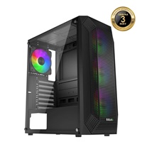 EVOLVEO Xenon, skříň ATX, 4x ARGB ventilátor 120mm, přední panel airflow mesh, černá – náhled 1