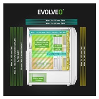 EVOLVEO Xenon, skříň ATX, 4x ARGB ventilátor 120mm, přední panel airflow mesh, bílá