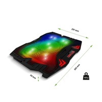 EVOLVEO Ania 5RGB, chladicí podložka pro notebook, 5x ventilátor, RGB podsvícení