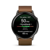 Garmin Venu 4 (45 mm) Slate / Černý silikonový řemínek a Hnědý kožený řemínek, EU (upravit kartu)