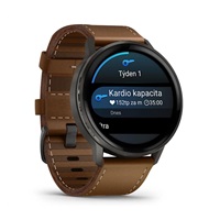 Garmin Venu 4 (45 mm) Slate / Černý silikonový řemínek a Hnědý kožený řemínek, EU (upravit kartu)