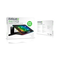 EVOLVEO A101RGB, chladící podložka pro notebook, 2x ventilátor, RGB podsvícení