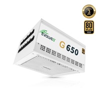 EVOLVEO G650, zdroj 650W, 80+ GOLD, ATX 3.1, aPFC, 140 mm ventilátor, plně modulární, záruka 3 roky, bílý – náhled 1
