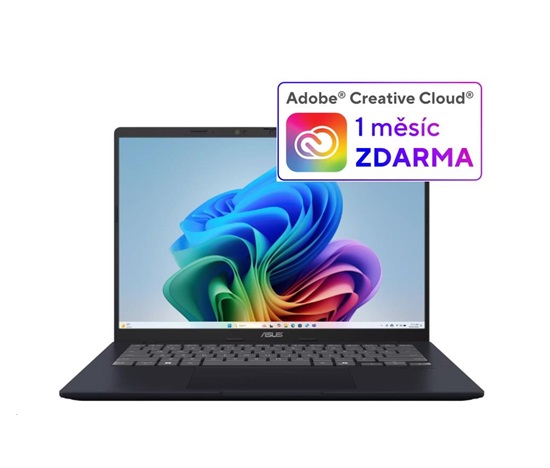 ASUS NTB Vivobook 14 (X1407QA-LY052W), Snapdragon X X1 26 100, 14" 1920 x 1200, 16GB, 1TB SSD, Adreno, W11 Home, Blue