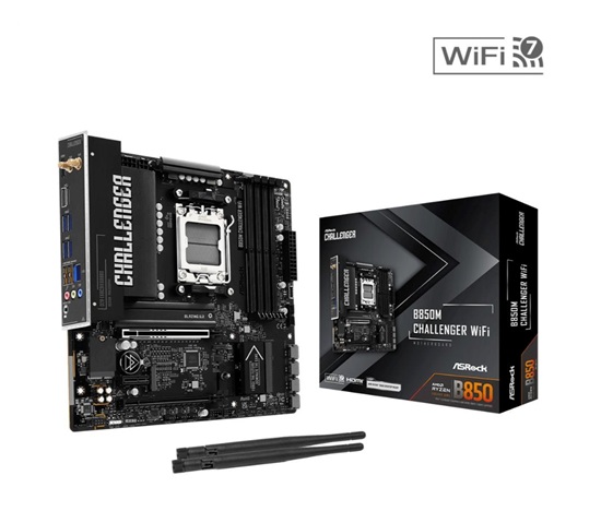 ASRock MB Sc AM5 B850M Challenger WiFi,  AMD B850, 4xDDR5, 1xDP, 1xHDMI, WiFi, mATX