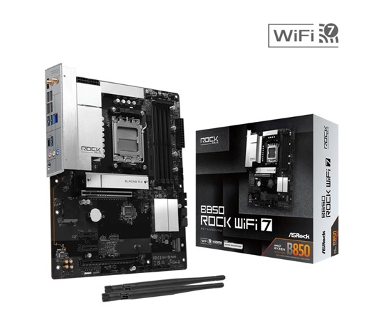 ASRock MB Sc AM5 B850 Rock WiFi 7,  AMD B850, 4xDDR5, 1xDP, 1xHDMI, WiFi, mATX