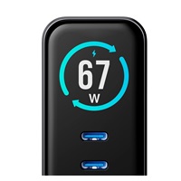 3mk napájecí adaptér InCharge Lumin PD 67W QC4+ PPS AFC FCP SCP 1A2C TFT Display Black/Grey