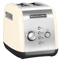 KitchenAid 5KMT221EAC topinkovač, 2 otvory, celokovový, 7 stupňů, udržování teploty, jednostranné opékání, krémový
