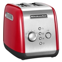 KitchenAid 5KMT221EER topinkovač, 2 otvory, celokovový, 7 stupňů, udržování teploty, jednostranné opékání, červený