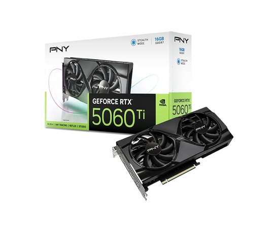 PNY VGA Nvidia GeForce RTX 5060 Ti 16GB Dual Fan, RTX 5060 Ti, 16GB GDDR7, 3xDP, 1xHDMI