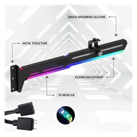 BAZAR - 1stCool Podpěra GPU Kovový držák ARGB, černá - Rozbaleno (Komplet)