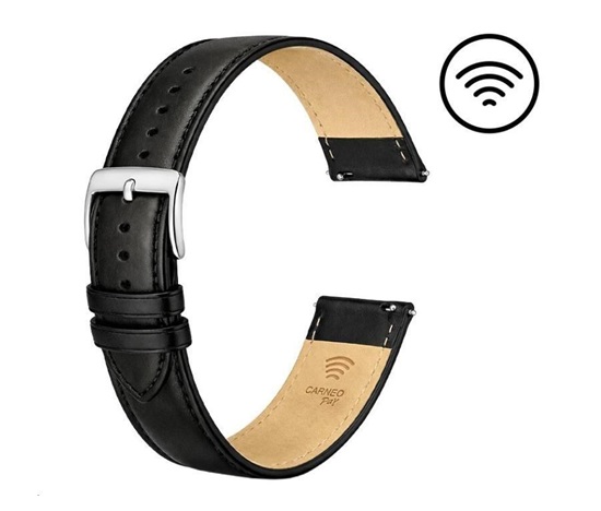 Carneo Platební řemínek, černá kůže 20mm