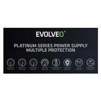 EVOLVEO P1000 zdroj 1000W, 80+ PLATINUM, ATX 3.1, aPFC, 140 mm ventilátor, 3 roky záruka, černý