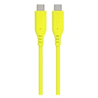 PREMIUMCORD Kabel USB-C na USB-C, 60W, 480Mbps, silikonový, žlutý, 1,5m