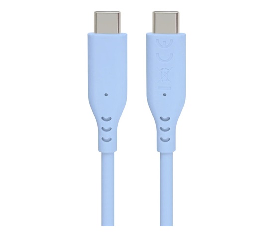 PREMIUMCORD Kabel USB-C na USB-C, 60W, 480Mbps, silikonový, modrý, 1,5m