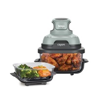 Ninja FN101EUSG Crispi, přenosná horkovzdušná fritéza, 4v1,zelená,příkon 1700 W, skleněné nádoby 1,4 l a 3,8 l, bez PFAS