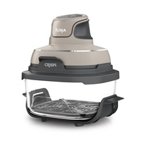 Ninja FN101EUST Crispi, přenosná horkovzdušná fritéza, 4v1, šedá, příkon 1700 W, skleněné nádoby 1,4 l a 3,8 l, bez PFAS