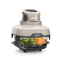 Ninja FN101EUST Crispi, přenosná horkovzdušná fritéza, 4v1, šedá, příkon 1700 W, skleněné nádoby 1,4 l a 3,8 l, bez PFAS