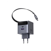 UGREEN síťová rychlonabíječka se zatahovacím kabelem 45W 3-Port, 2x USB-C, 1x USB-A