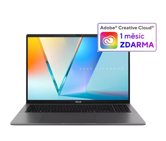 ASUS NTB Vivobook S 16 (M3607GA-OLED011W), AI 7 445, 16" 1920x1200, 16GB, 512GB SSD, Radeon, W11 Home, Matte Gray