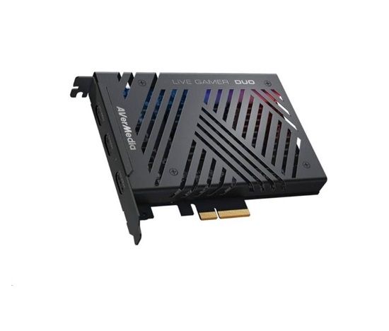 AVERMEDIA Live Gamer DUO GC570D, duální střihová karta, PCI-E, 2x HDMI, Full HD, 2160p, MPEG 4, RGB podsvícení