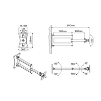 Držák na monitor nebo Tv EDBAK GD26 - stříbrná