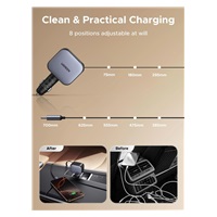 UGREEN rychlonabíječka do auta se zatahovacím kabelem 60W 3-Port