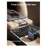 UGREEN rychlonabíječka do auta se zatahovacím kabelem 145W 4-Port, 3x USB-C,1x USB-A