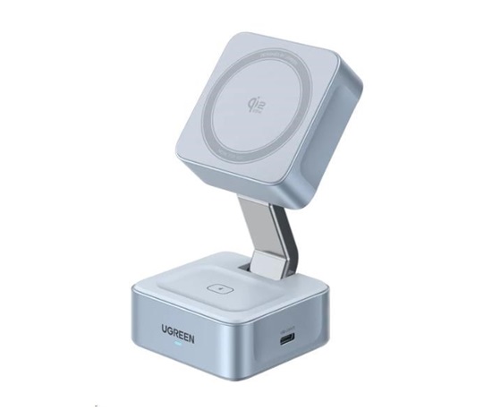 UGREEN magnetická bezdrátová nabíječka 2v1 MagFlow Qi2.2, 25W