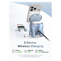 UGREEN magnetická bezdrátová nabíječka 2v1 MagFlow Qi2.2, 25W, MagSafe, raketa