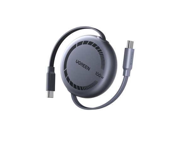 UGREEN navíjecí kabel USB-C, 1m, stříbrná