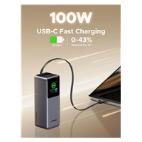 UGREEN powerbanka s rychlým nabíjením 20000mAh 3-port s displejem a zatahovacím kabelem
