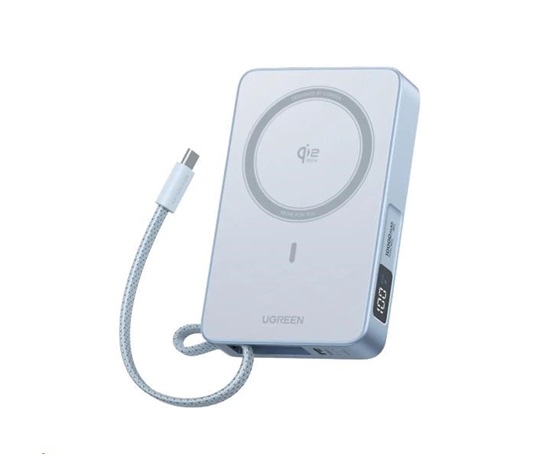 UGREEN magnetická powerbanka MagFlow 10000mAh s diplejem