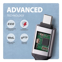 AXAGON ADE-CM15, USB-C Gigabit Ethernet adaptér s integrovaným síťovým CAT6 kabelem RJ-45 (1,5m)