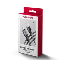 AXAGON ADE-CM15, USB-C Gigabit Ethernet adaptér s integrovaným síťovým CAT6 kabelem RJ-45 (1,5m)