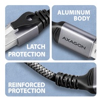 AXAGON ADE-AM20, USB-A Gigabit Ethernet adaptér s integrovaným síťovým CAT6 kabelem RJ-45 (2m)