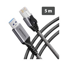 AXAGON ADE-AM50, USB-A Gigabit Ethernet adaptér s integrovaným síťovým CAT6 kabelem RJ-45 (5m)