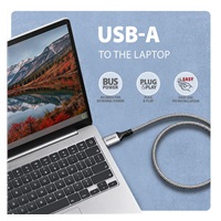 AXAGON ADE-AM50, USB-A Gigabit Ethernet adaptér s integrovaným síťovým CAT6 kabelem RJ-45 (5m)