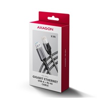 AXAGON ADE-AM50, USB-A Gigabit Ethernet adaptér s integrovaným síťovým CAT6 kabelem RJ-45 (5m)
