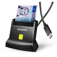 AXAGON CRE-SM4NC, USB-C čtečka kontaktních karet Smart Card (eObčanka), stojánková, kabel 1.2 m