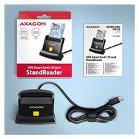 AXAGON CRE-SM4NC, USB-C čtečka kontaktních karet Smart Card (eObčanka), stojánková, kabel 1.2 m