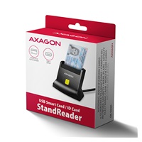 AXAGON CRE-SM4NC, USB-C čtečka kontaktních karet Smart Card (eObčanka), stojánková, kabel 1.2 m