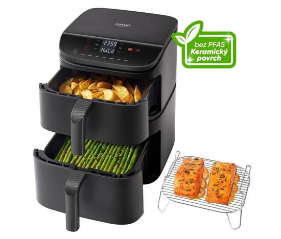 Cosori Turbo Tower horkovzdušná fritéza 10,8 L, keramika, černá