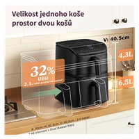 Cosori Turbo Tower horkovzdušná fritéza 10,8 L, keramika, černá